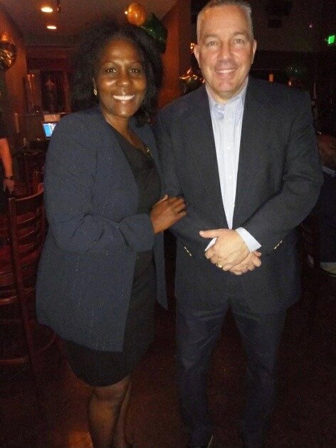 Dr. Hampton and Alex Villanueva on election night in 2018.
